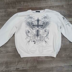 Women’s Angel Cross Crewneck - White
